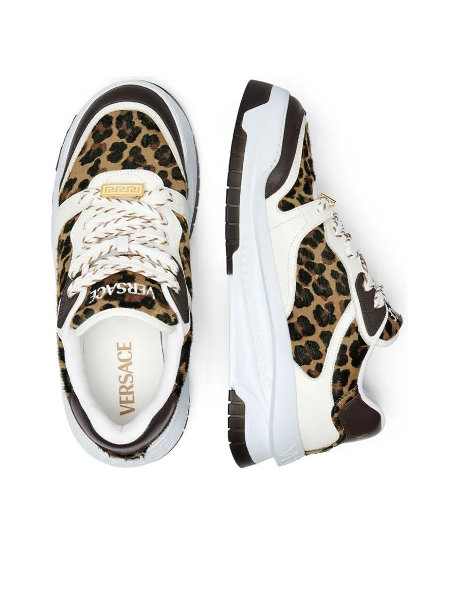 Leopard Print Paneled Sneakers