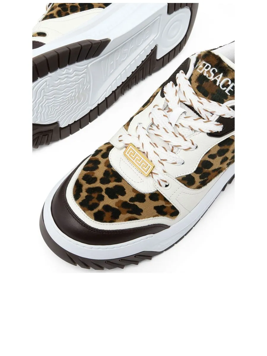 Leopard Print Paneled Sneakers