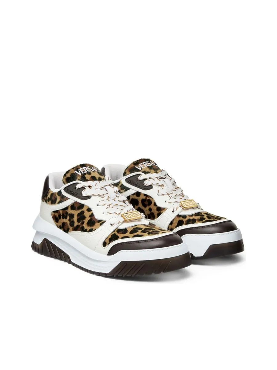Leopard Print Paneled Sneakers