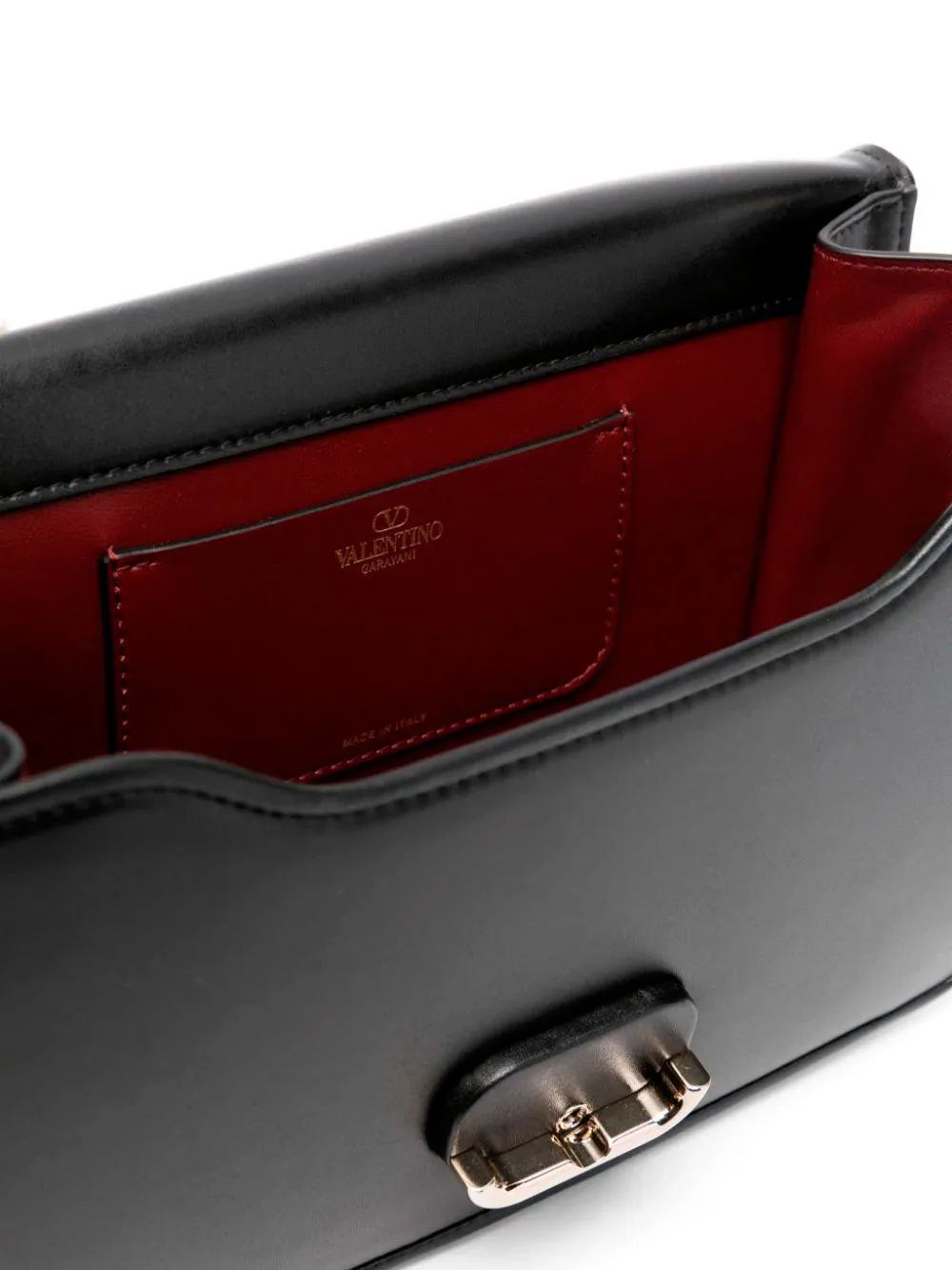 Letter leather shoulder bag