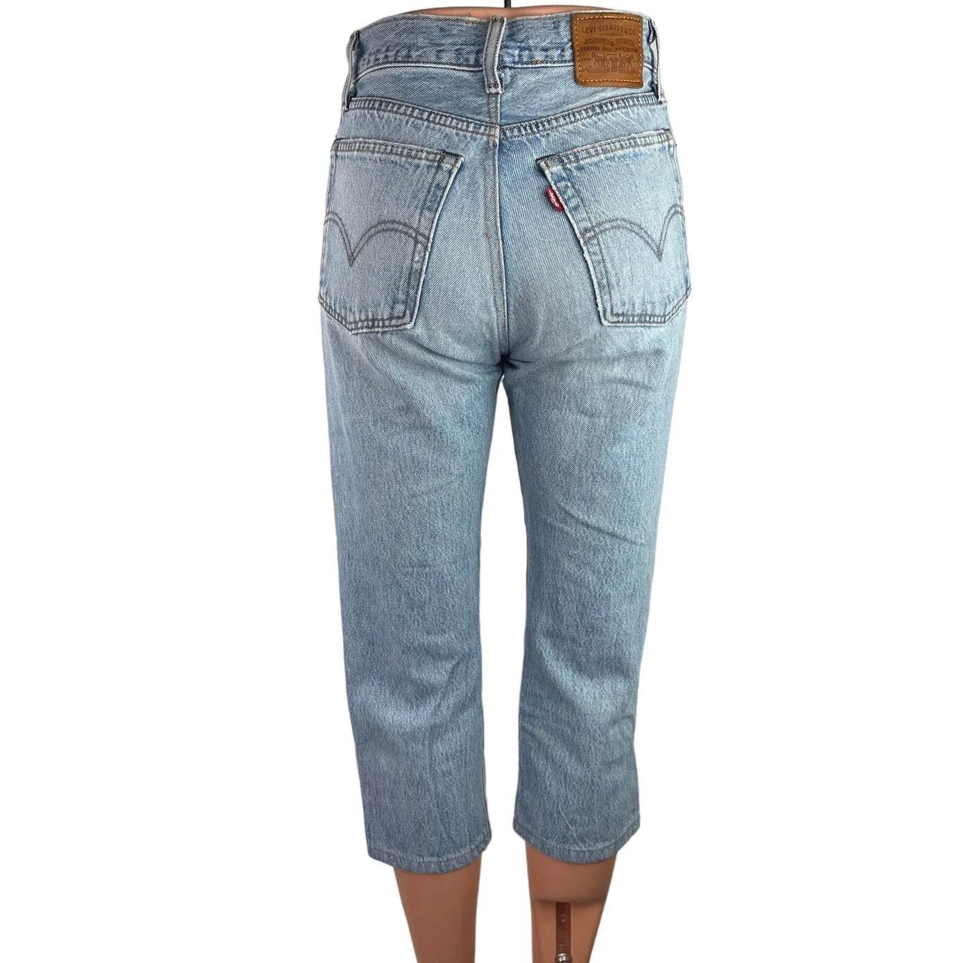 Levi Strauss & Co. Women's Blue Denim High Rise Distressed Ankle Jeans Size 25