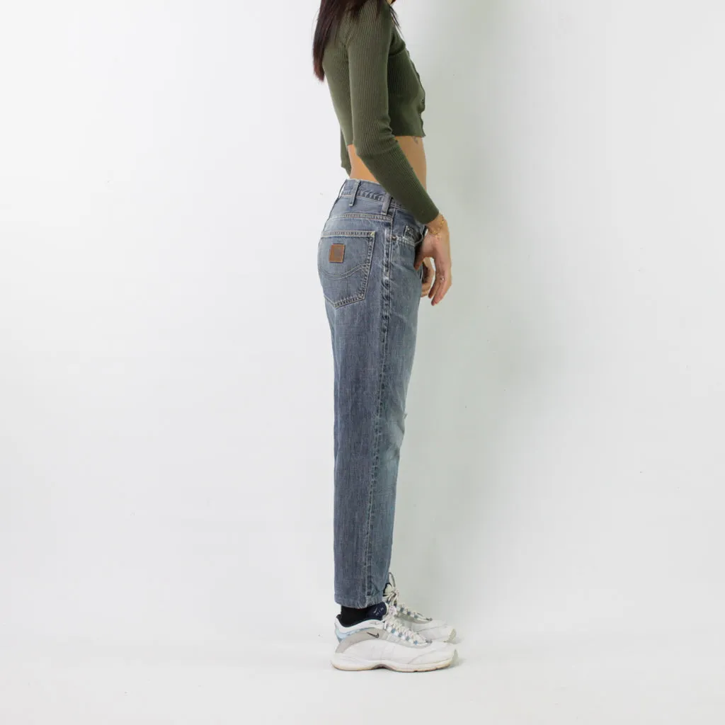 Light Blue Denim 90s Carhartt Cargo Skater Trousers Pants Jeans (31x27)