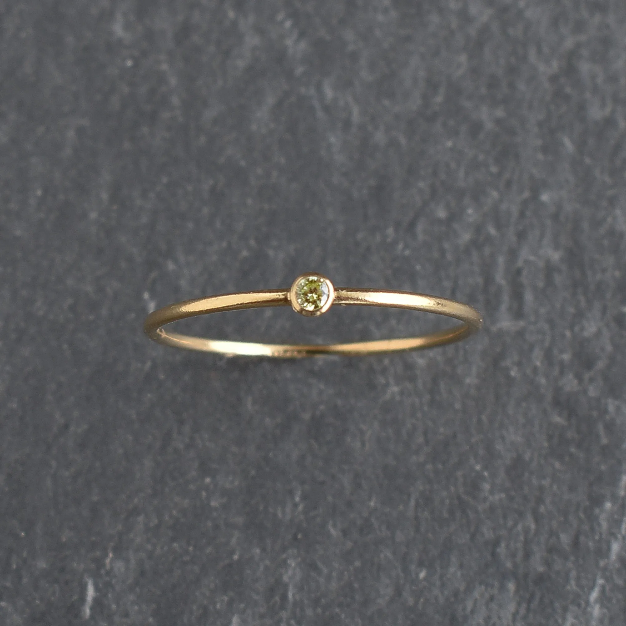 Light Green CZ Stacking Ring - Peridot August Birthstone