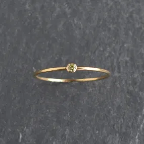 Light Green CZ Stacking Ring - Peridot August Birthstone