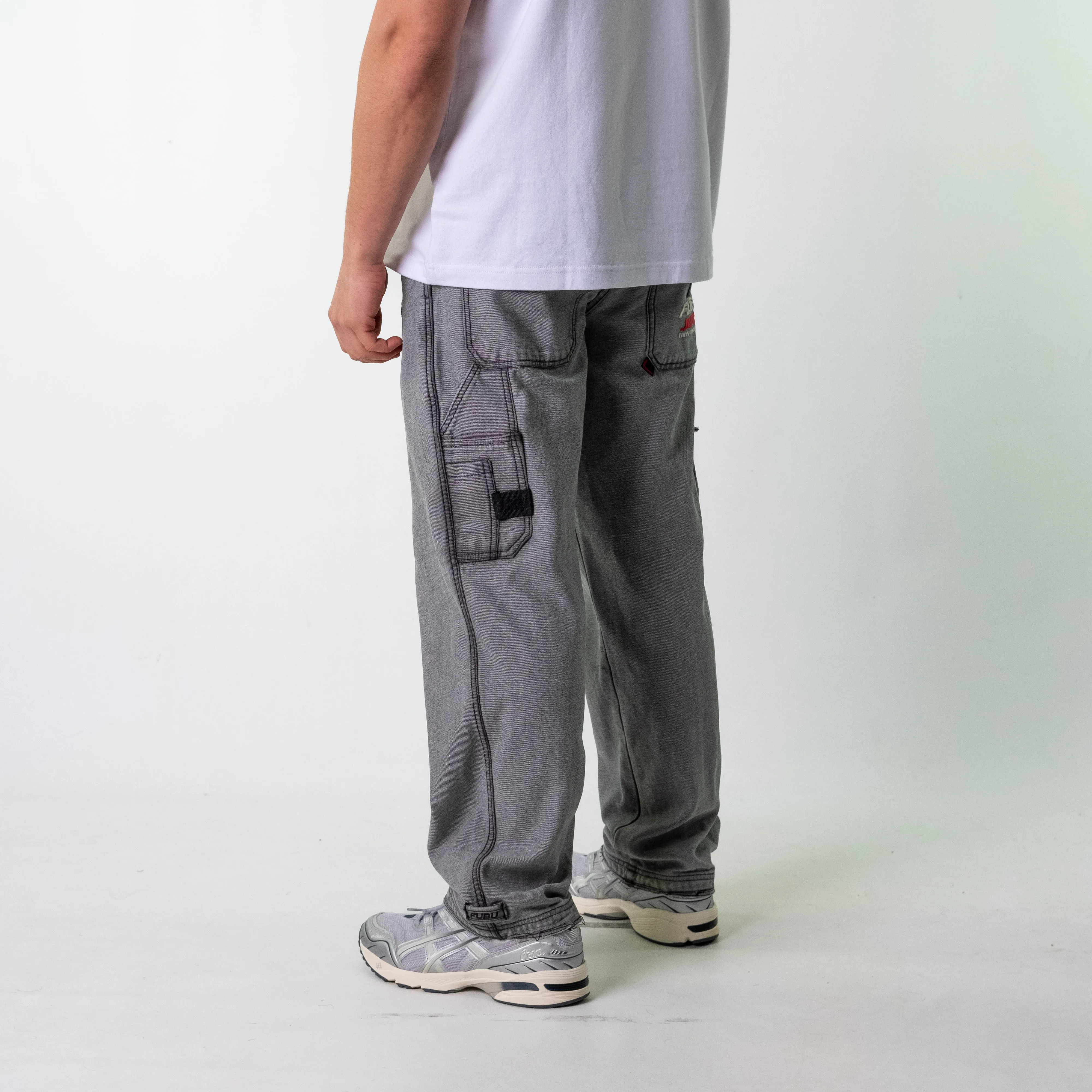 Light Grey 90s FUBU  Cargo Skater Trousers Pants Jeans (34x33)