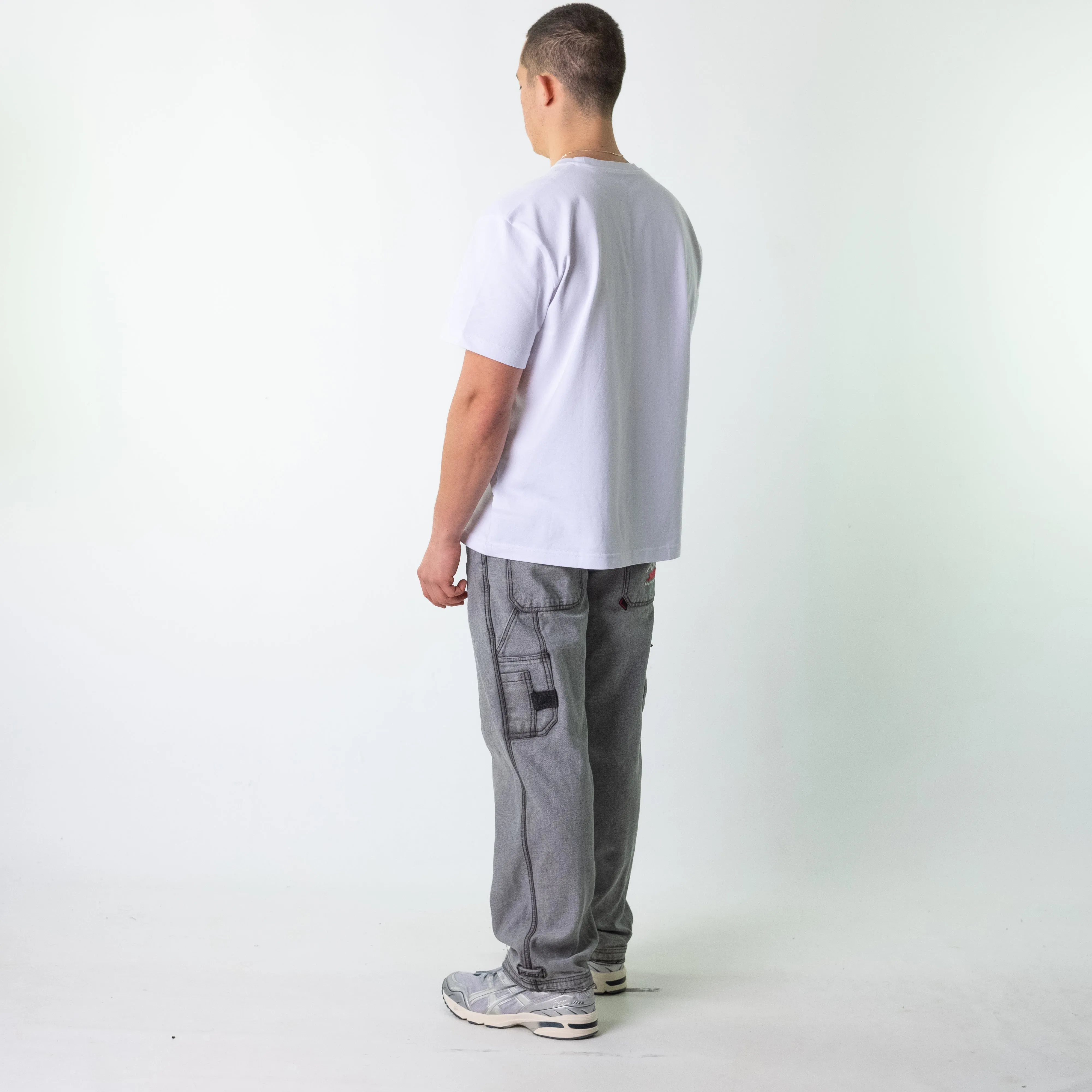 Light Grey 90s FUBU  Cargo Skater Trousers Pants Jeans (34x33)