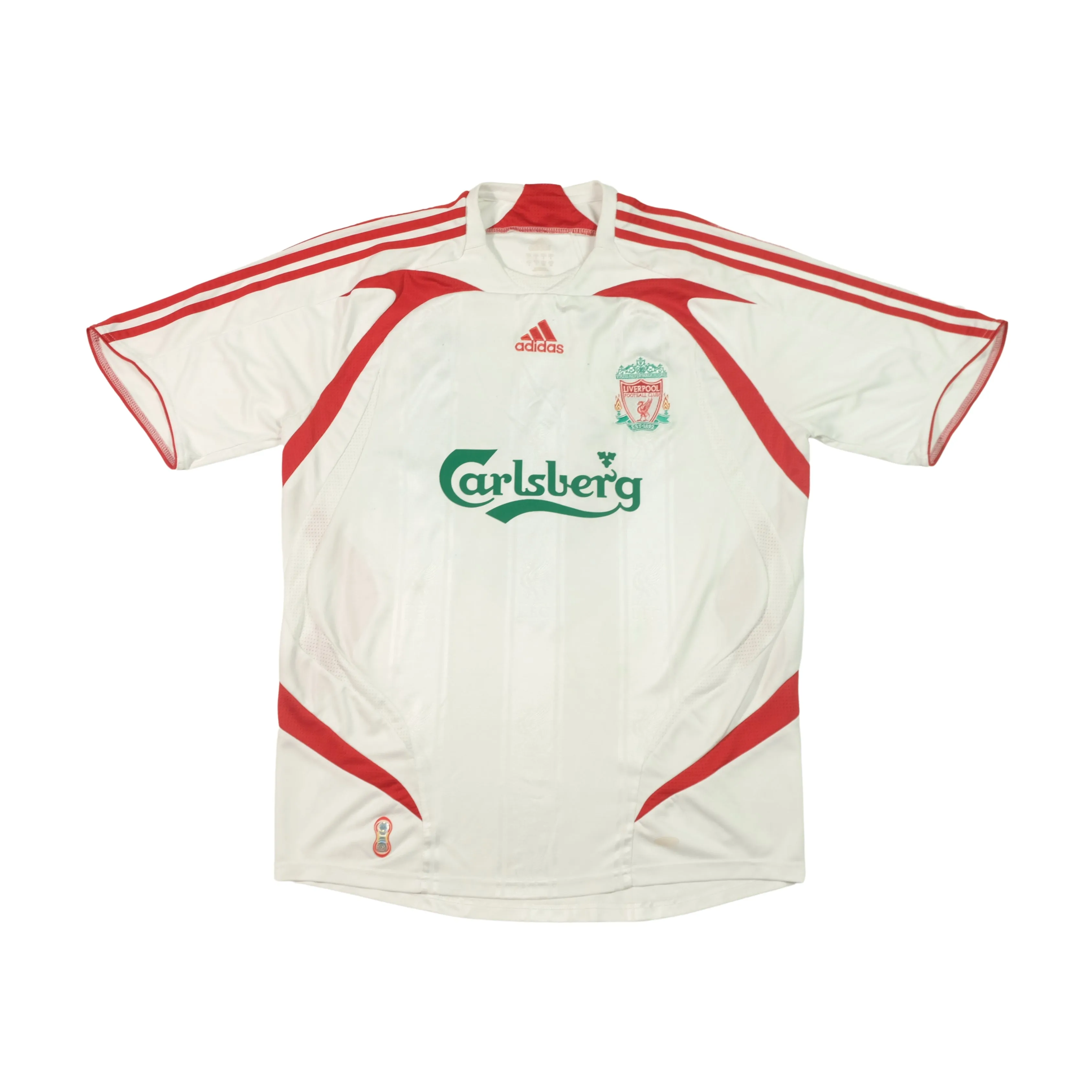 Liverpool Gerrard Adidas 2007/2008 Away Vintage Football Shirt (L)