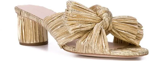 Loeffler Randall Emilia pleated knot mules Gold
