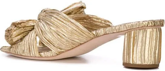 Loeffler Randall Emilia pleated knot mules Gold