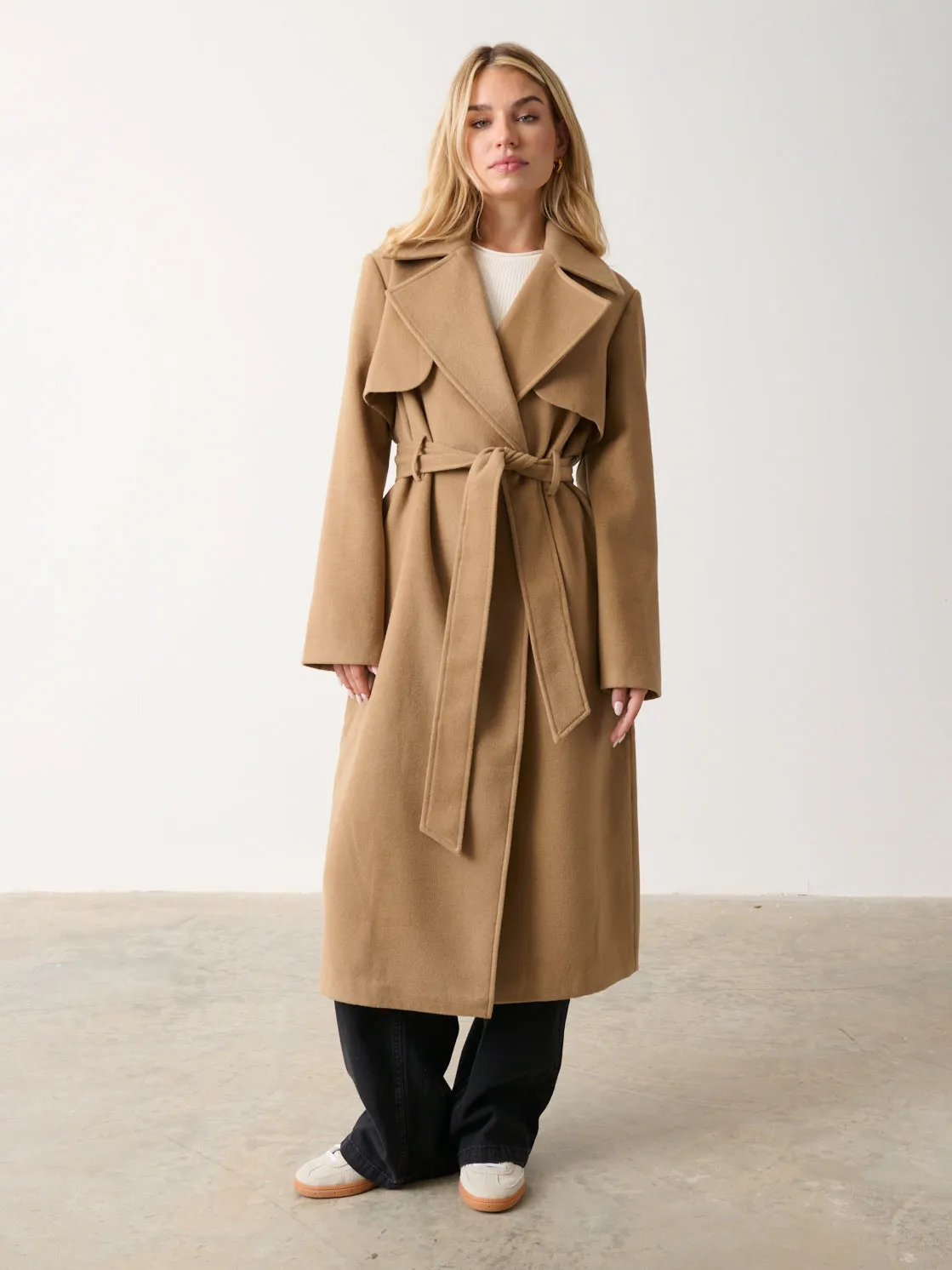 Logan Felted Trench - Camel