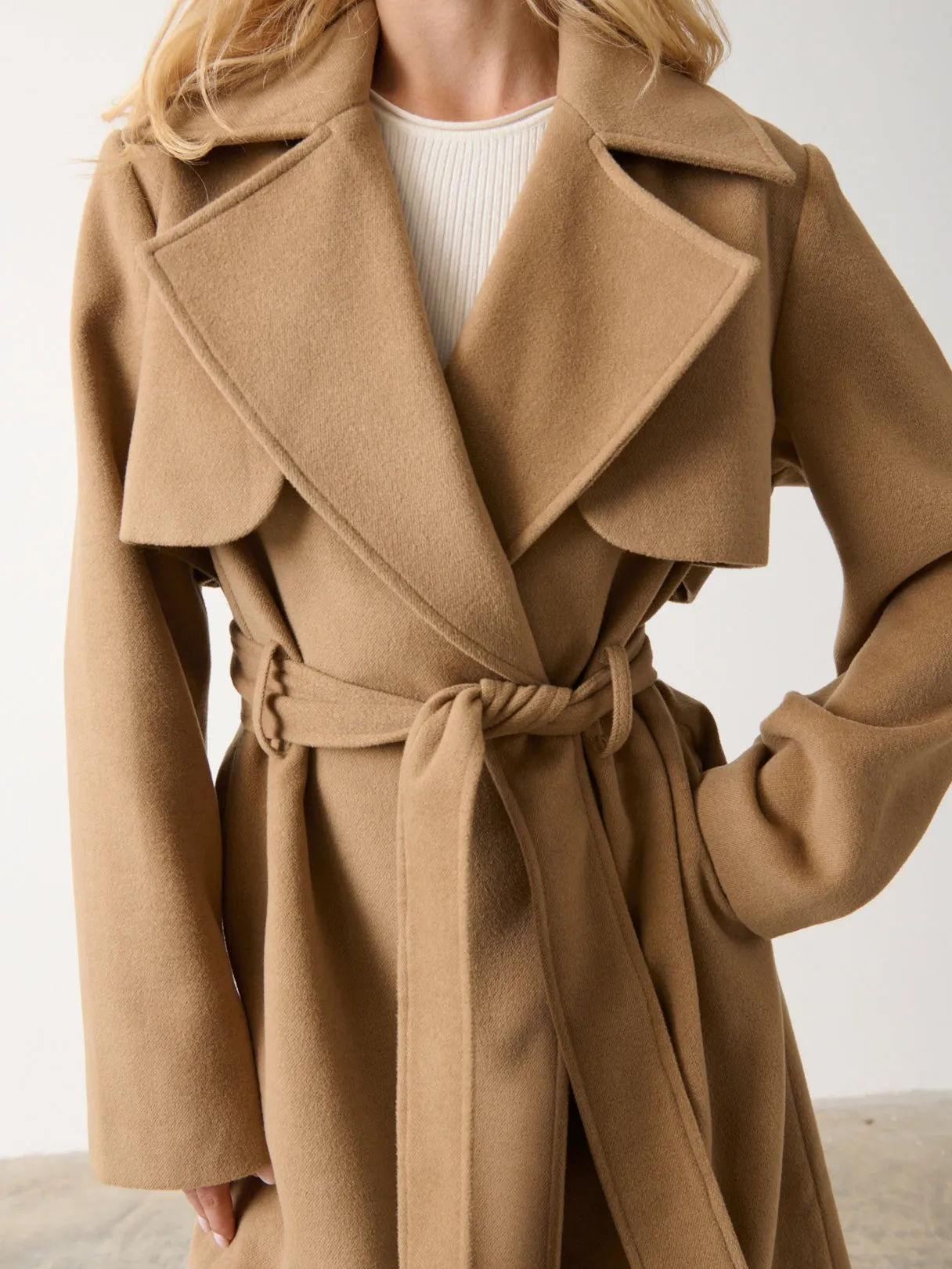 Logan Felted Trench - Camel