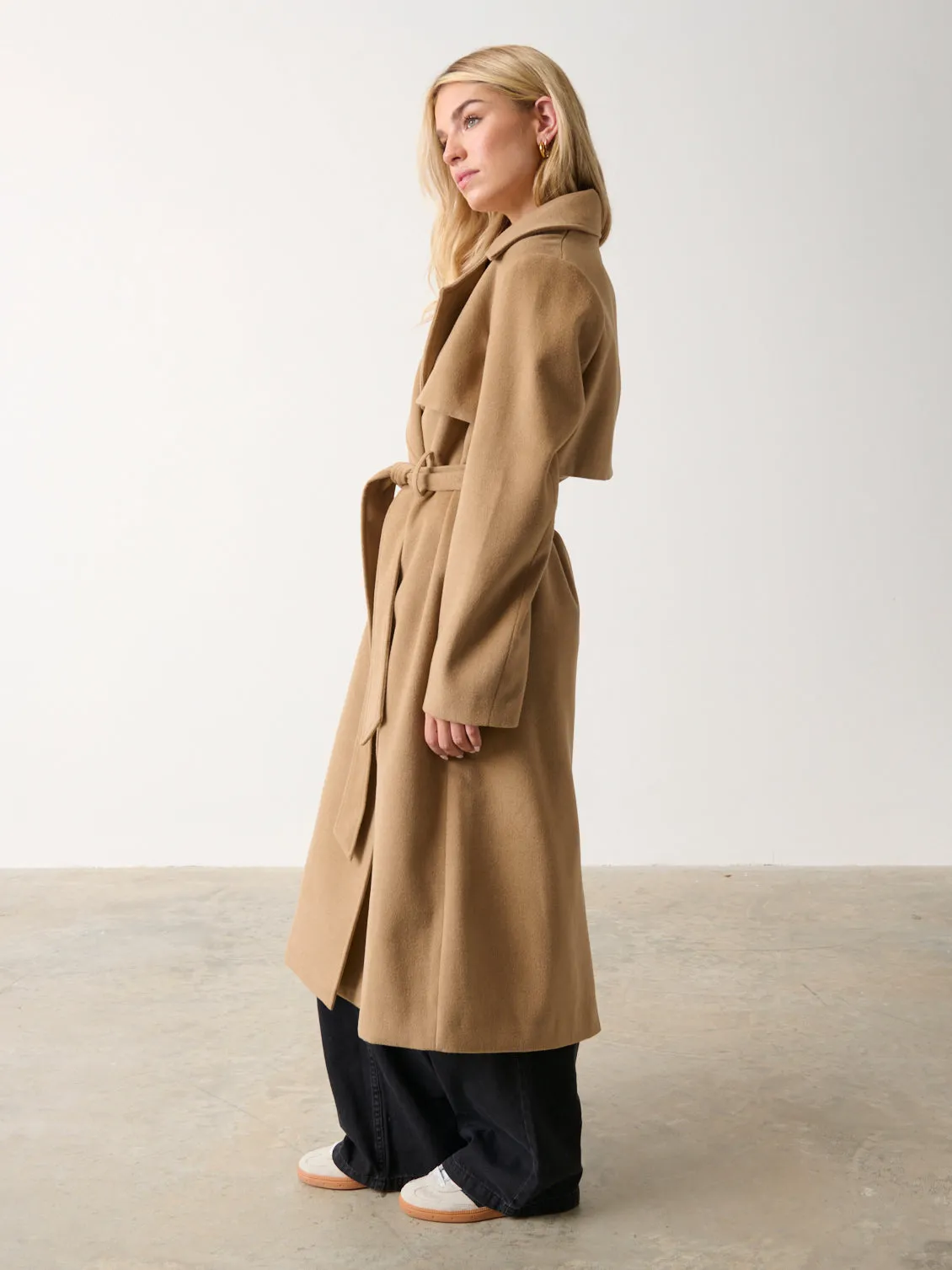 Logan Felted Trench - Camel