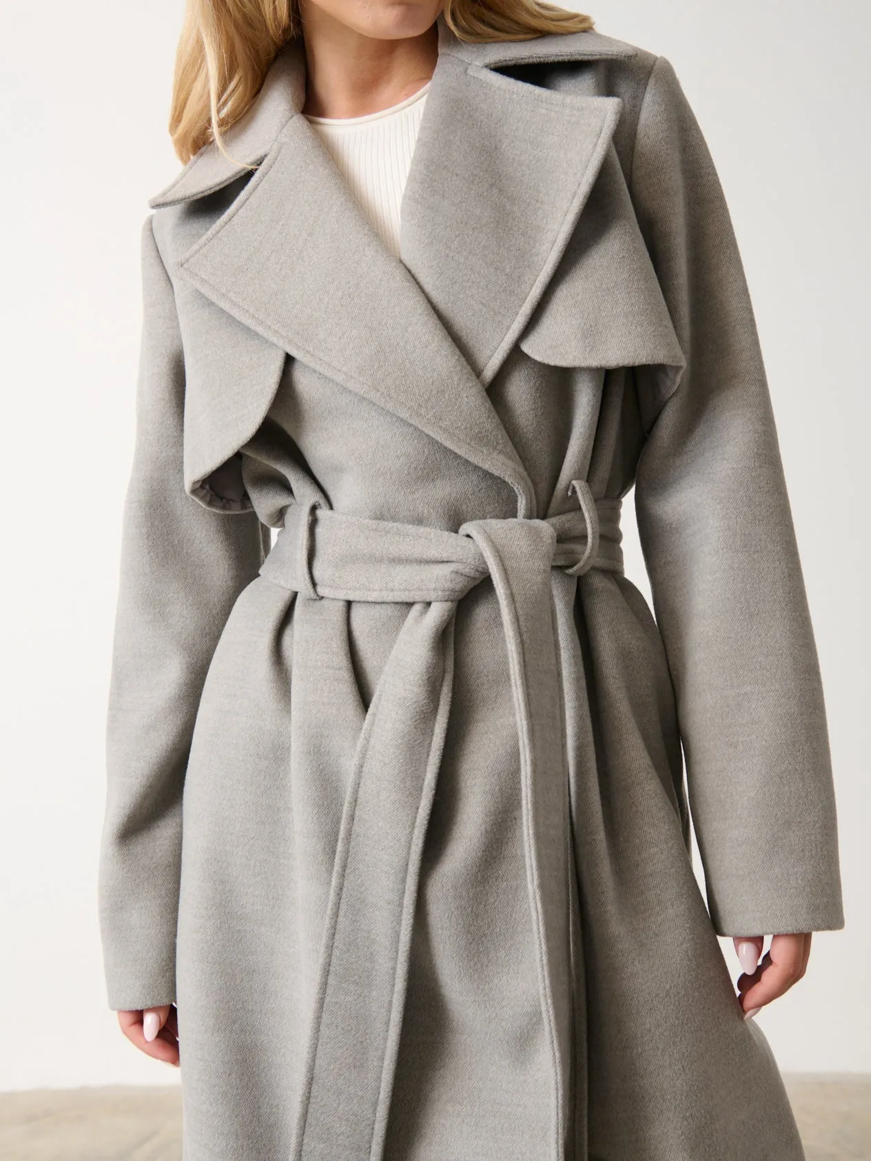 Logan Felted Trench - Grey