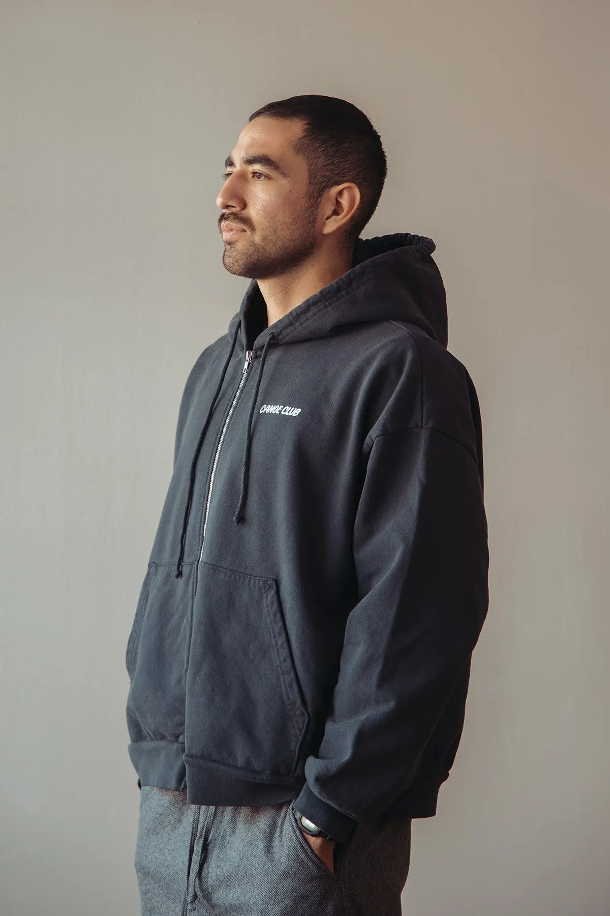 Logo Zip Hoodie - Graphite