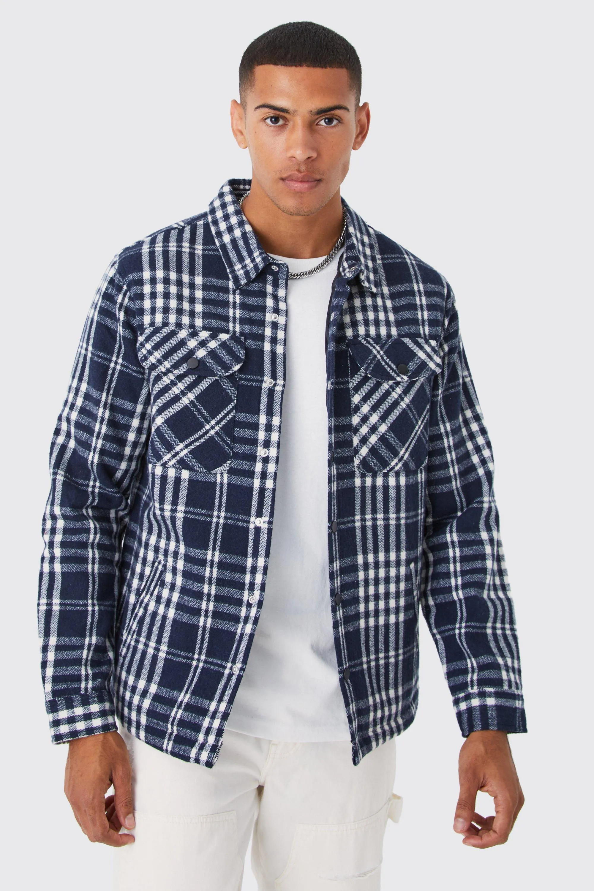 Long Sleeve Heavyweight Quilted Shirt Jacket