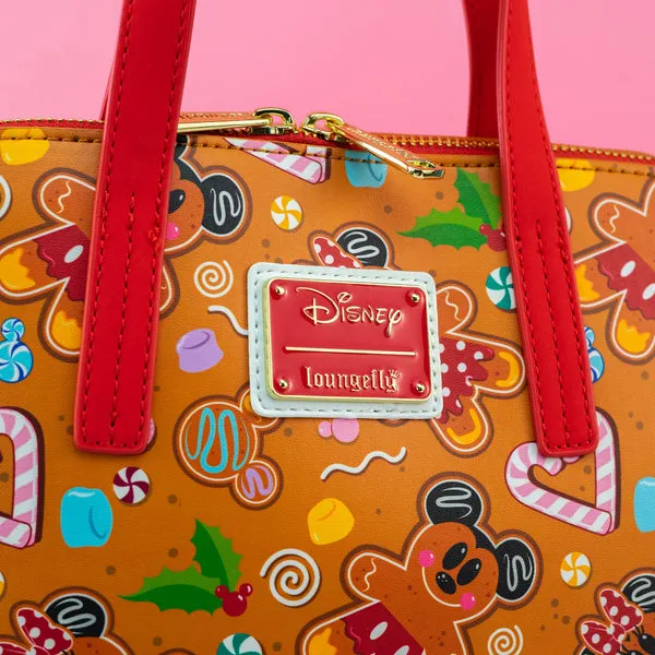 Loungefly x Disney Christmas Gingerbread All Over Print Crossbody Bag