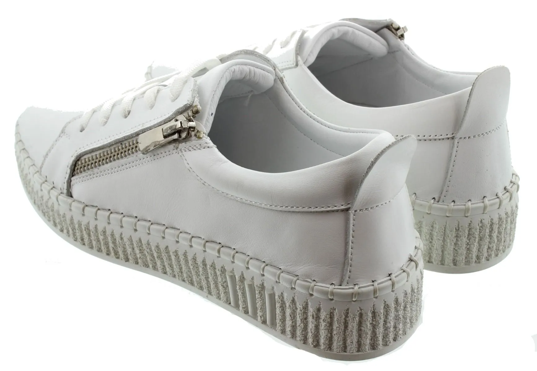 LUNAR Ladies Aria Zip Trainers In White