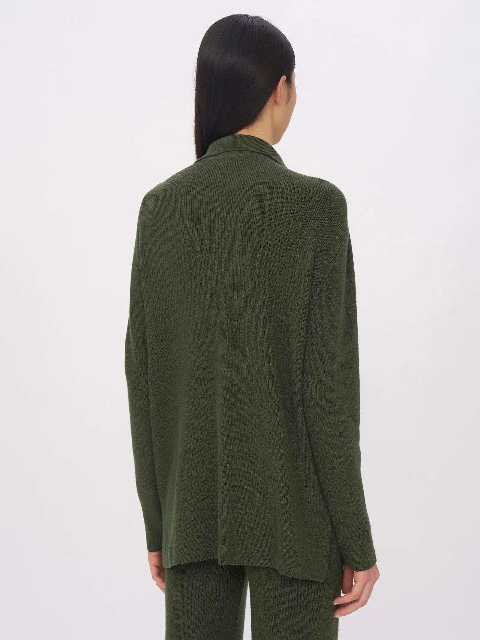 Maglia scollo a V in filato Super Soft - Kombu Green