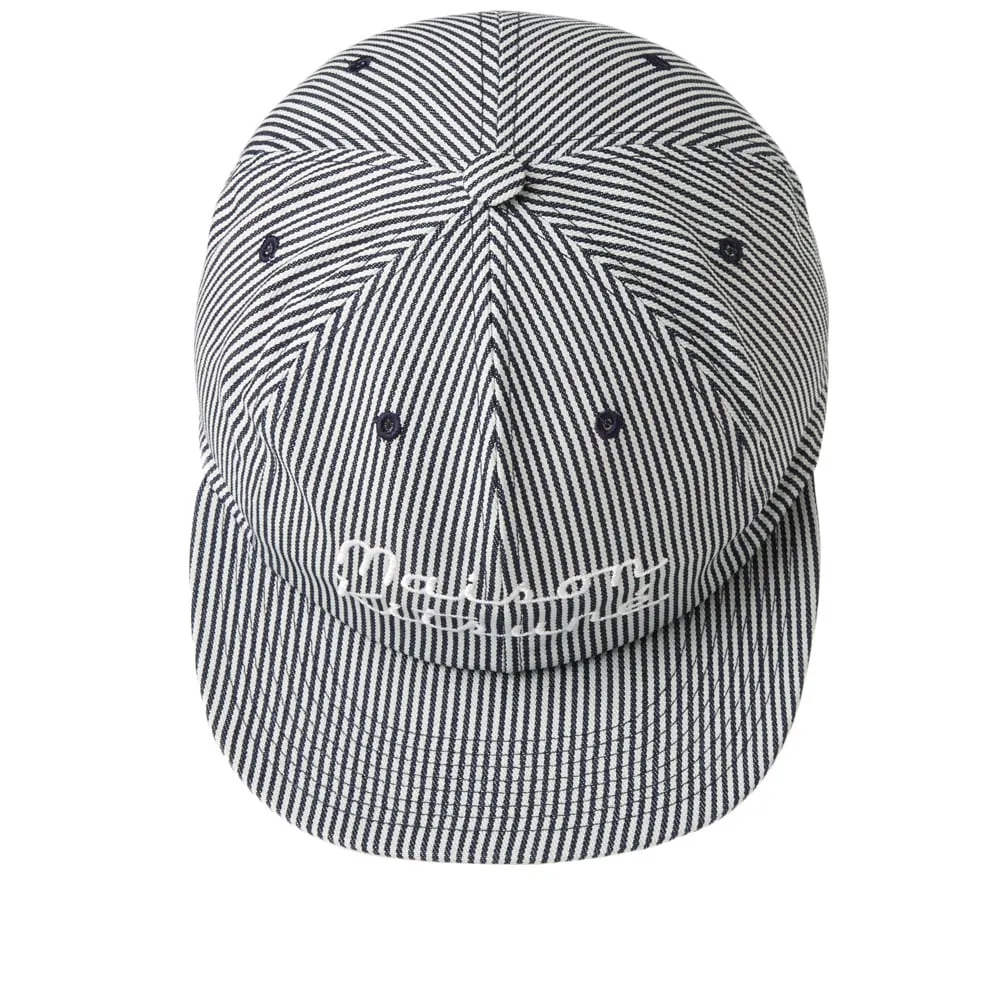Maison Kitsuné Striped Baseball CapNavy Stripe