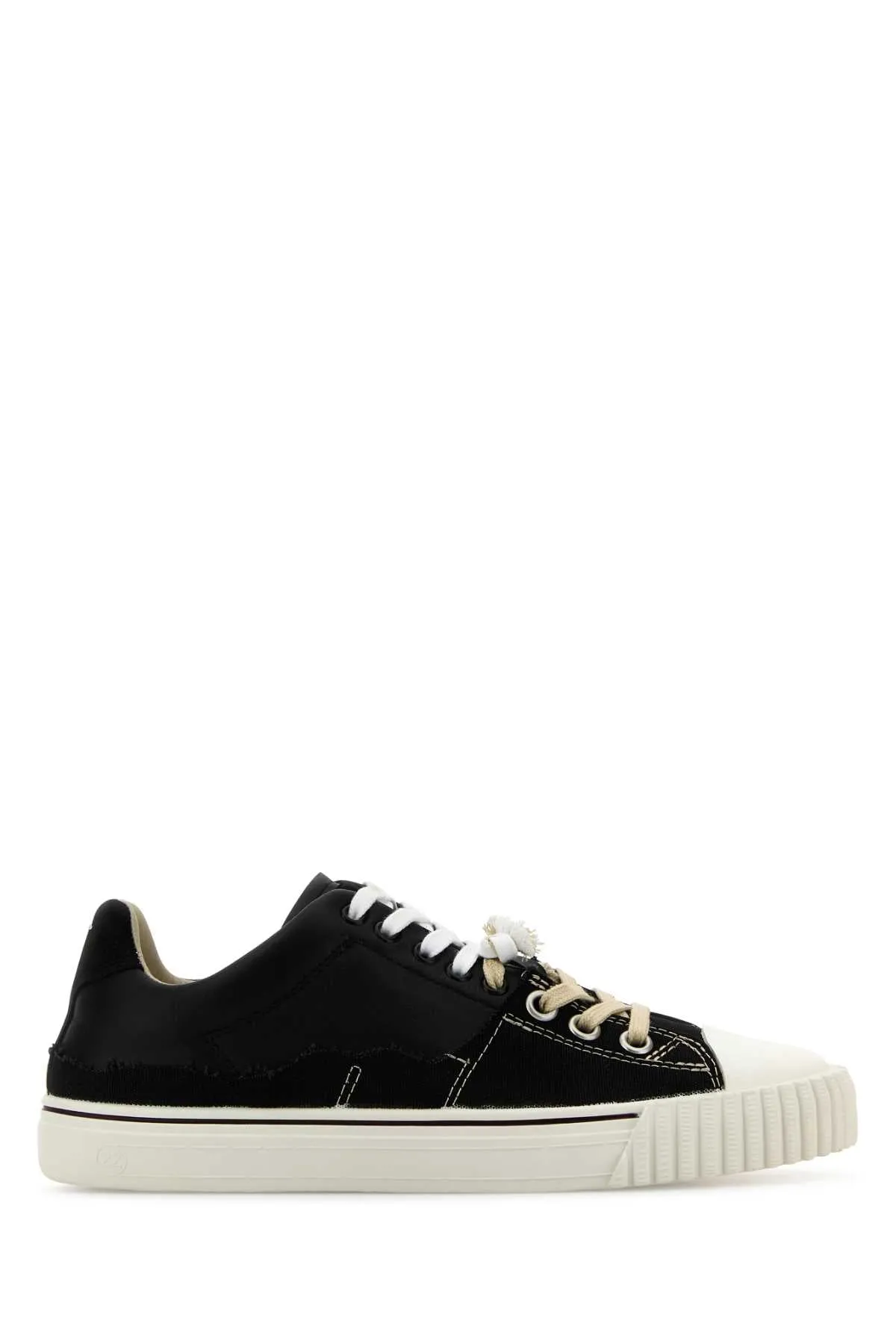 Maison Margiela Black Leather And Canvas New Evolution Sneakers