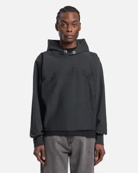 Maison Margiela Distressed Logo Fleece Hoodie in Black Delavè