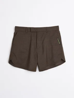 Martine Rose Tailored Gym Short Brown Houndstooth