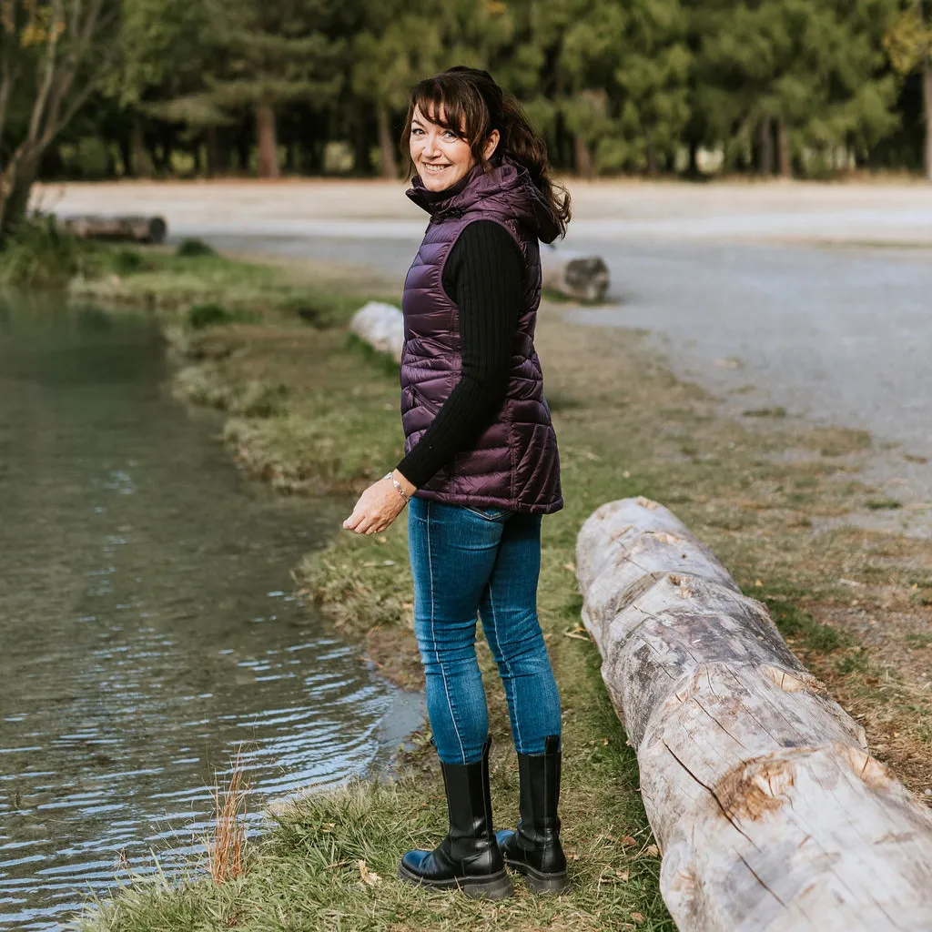 Mary-Claire - Women's Packable Down Vest - Midnight Plum