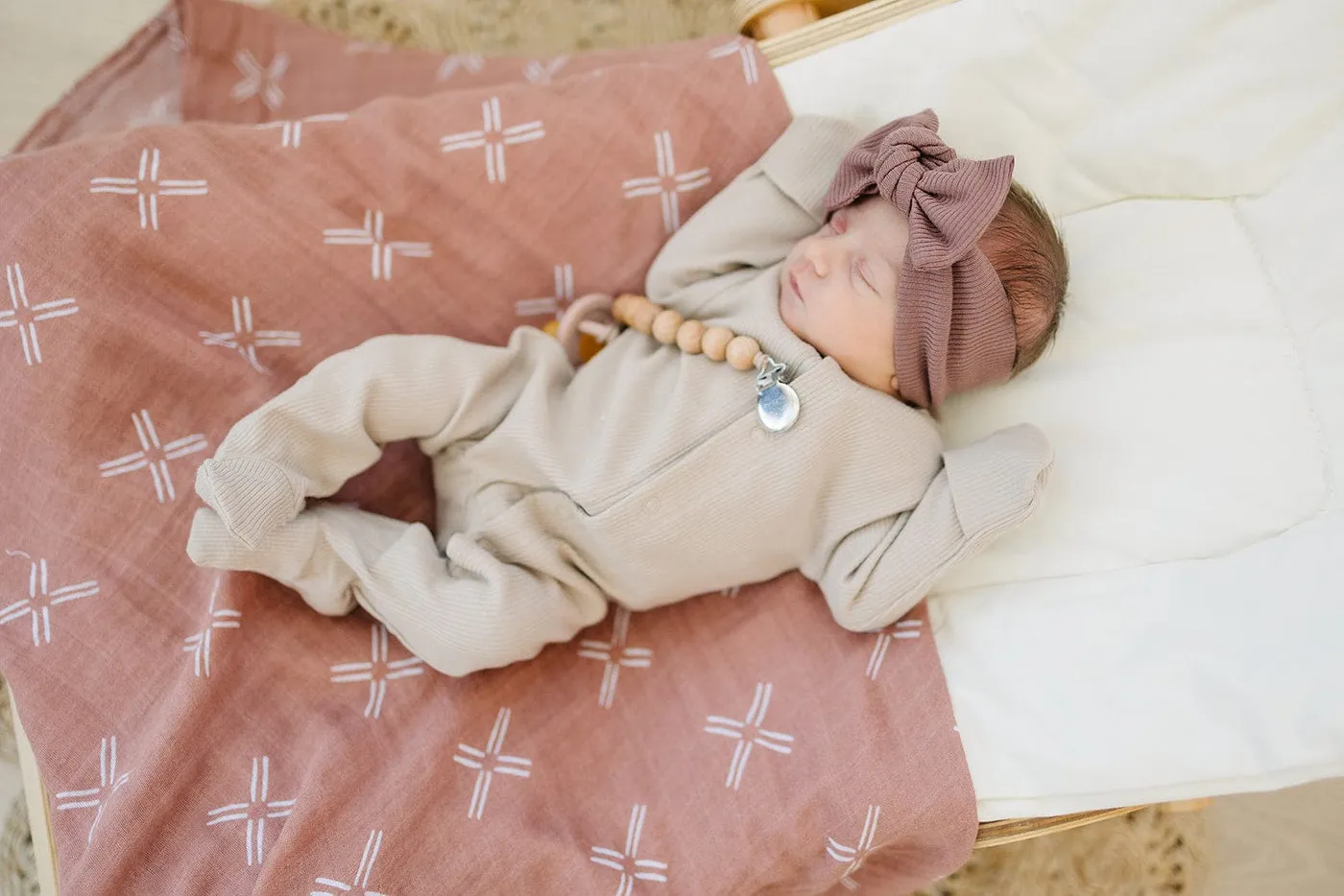 Mebie Baby Just Peachy Muslin Swaddle Blanket *