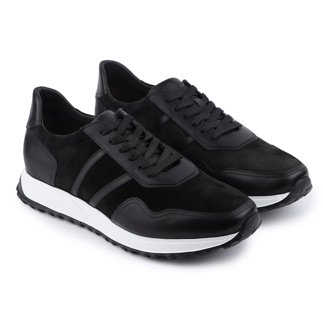Mens black suede casual sneakers
