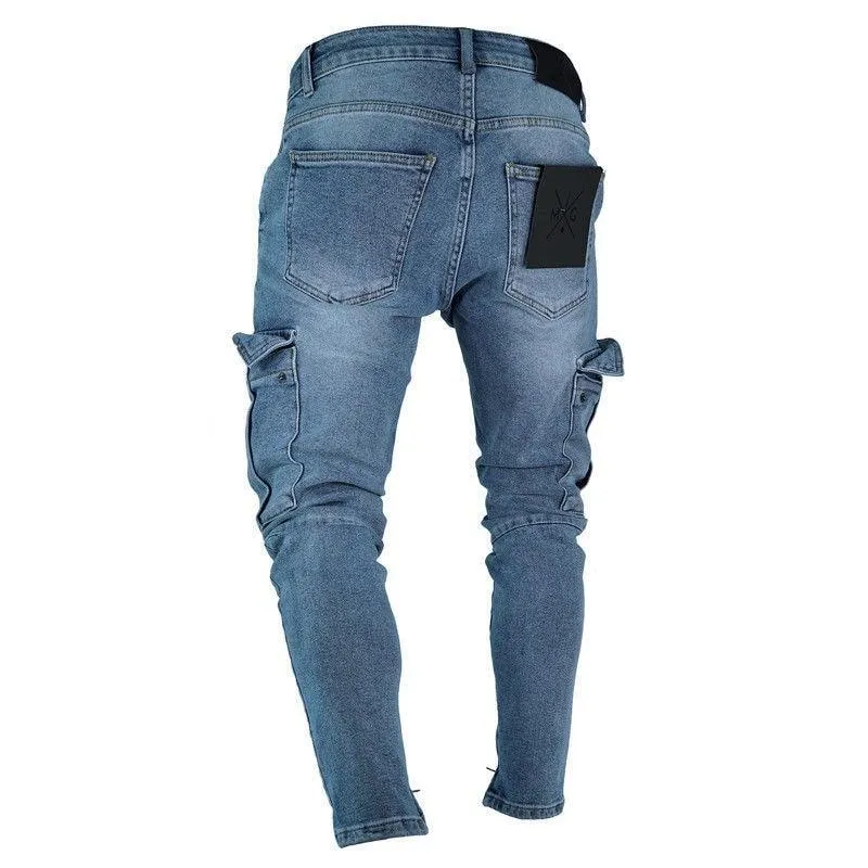 Men's Cargo Jeans Denim Pants