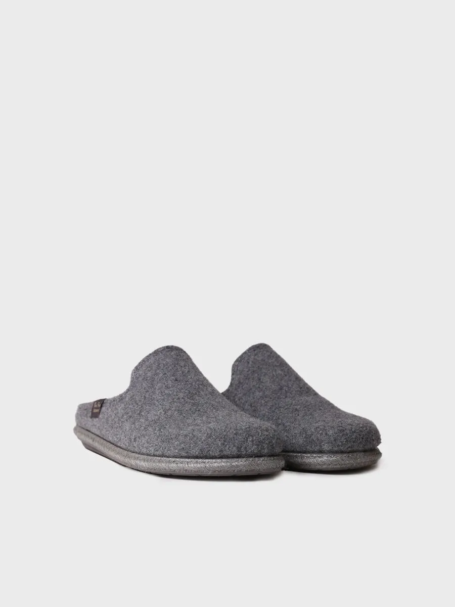 Men's Slippers made from Recycled Wool in Grey - TOMAS-RW