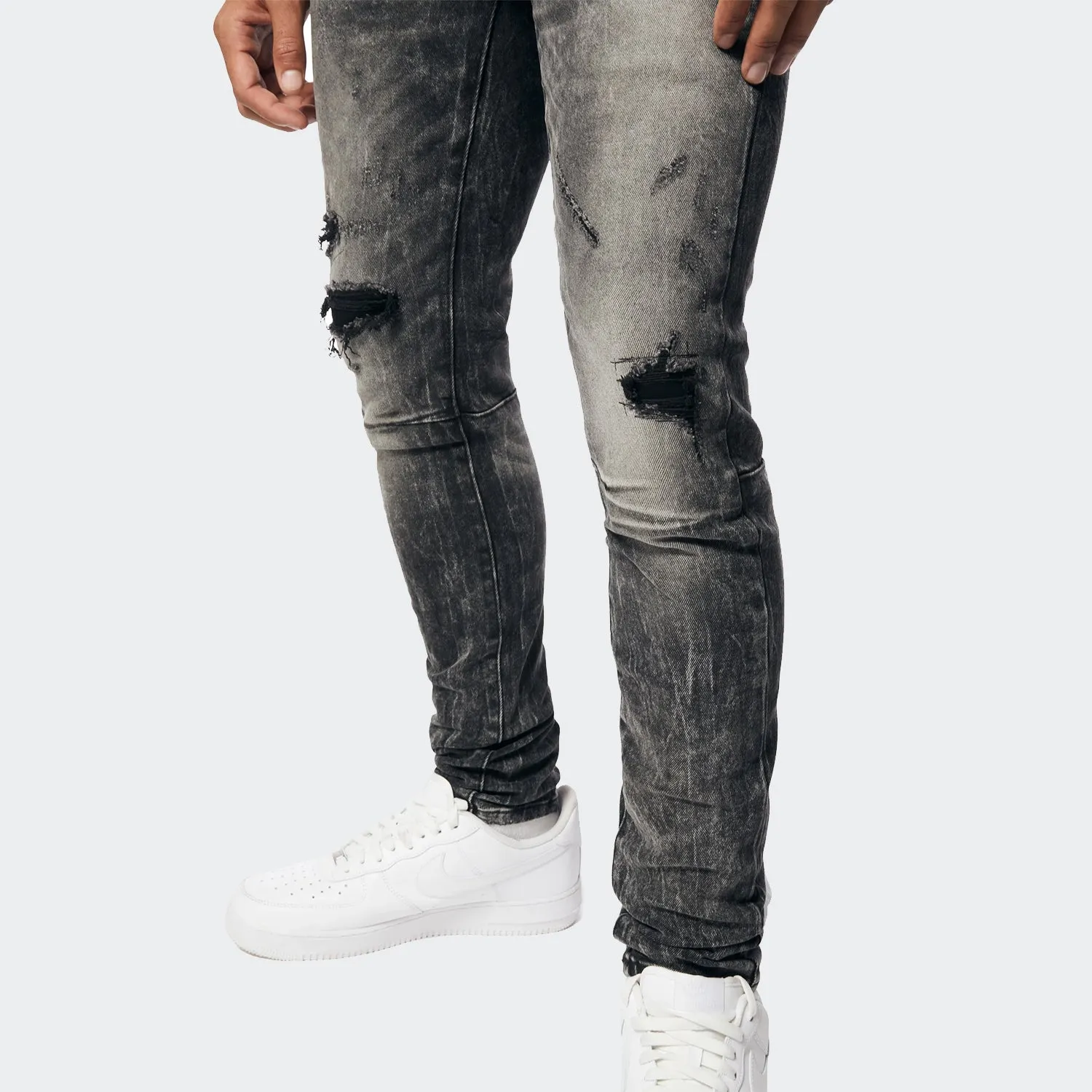Men's Smoke Rise Vintage Washed Slim Tapered Jeans Bali Grey