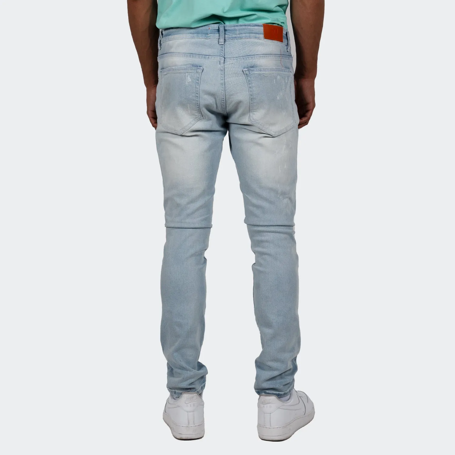 Men's TWO MILL TWENTY Humboldt Slim Fit Stitched Denim Jeans Light Wash