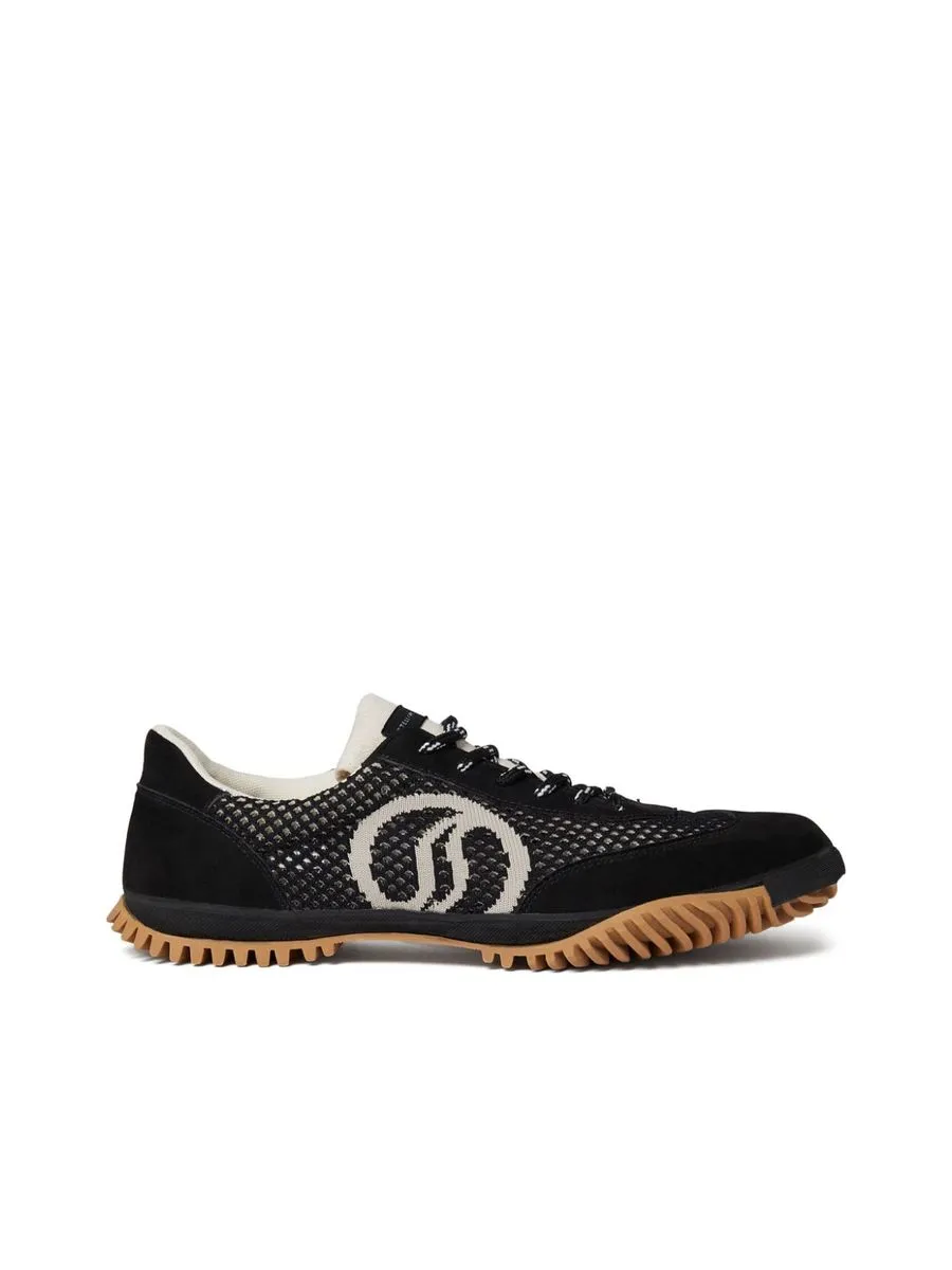 Mesh Design Jacquard Motif Sneakers