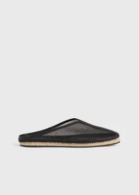 Mesh espadrille slippers black