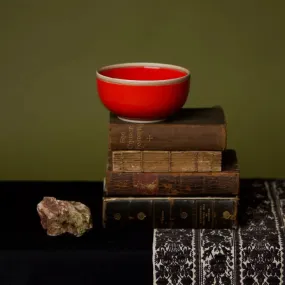 Middle Kingdom - Rimmed Hermit Soup Bowl (Coral Red) #HB-CR