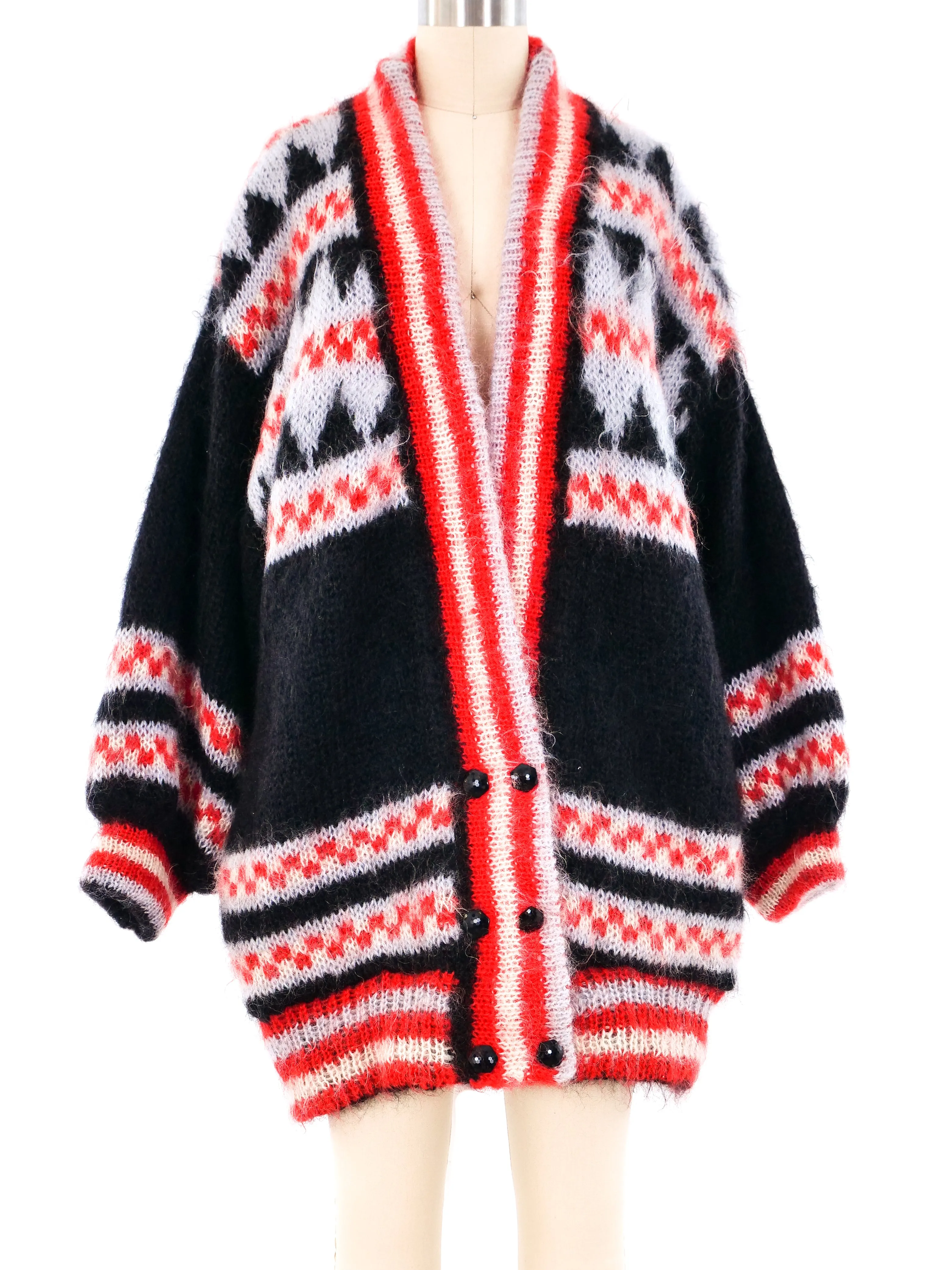 Mohair Fair Isle Knit Cardigan