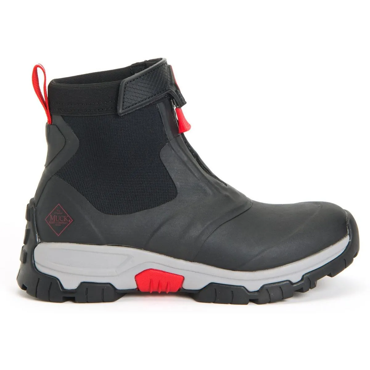 Muck Boots Apex Mid Zip Wellingtons Grey/Red