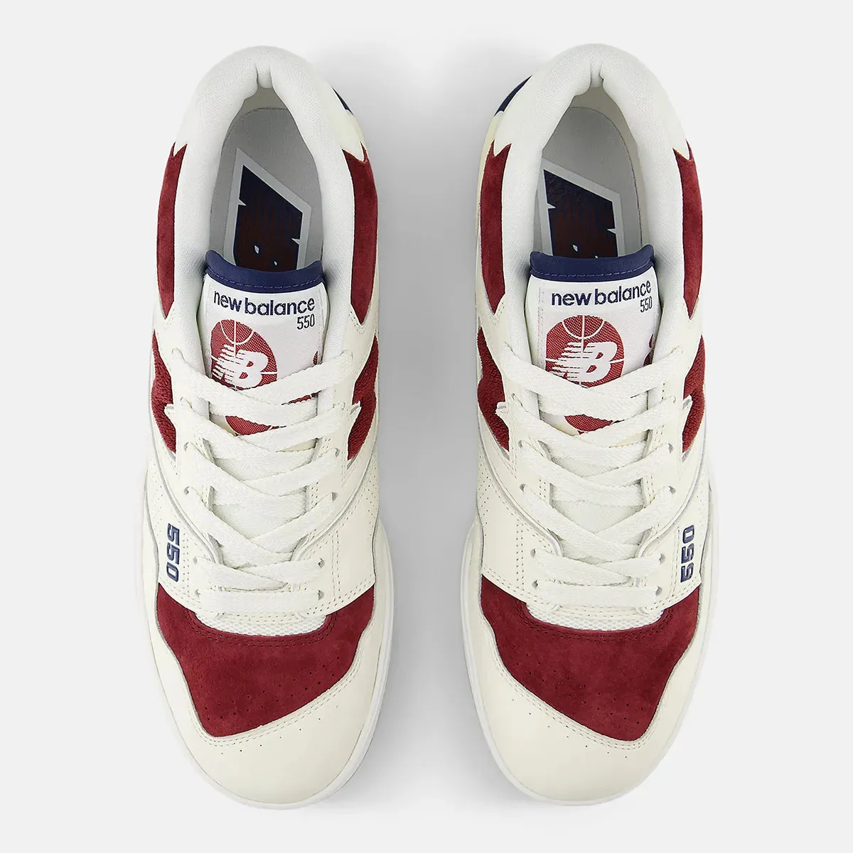 New Balance 550 Suede Toe - Burgundy / Navy