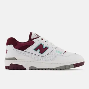 New Balance 550 White with burgundy
