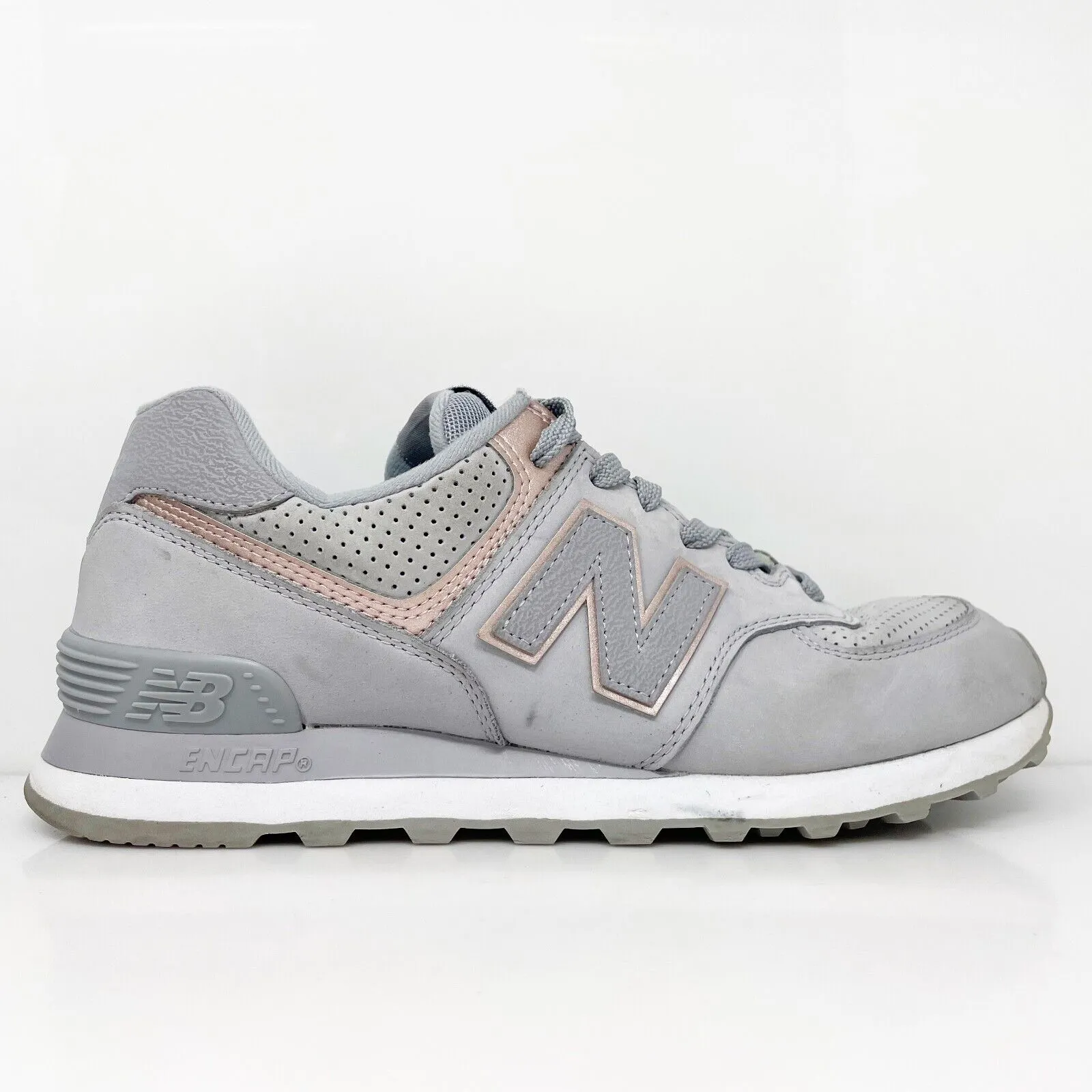 New Balance Womens 574 WL574NBN Gray Casual Shoes Sneakers Size 9 B