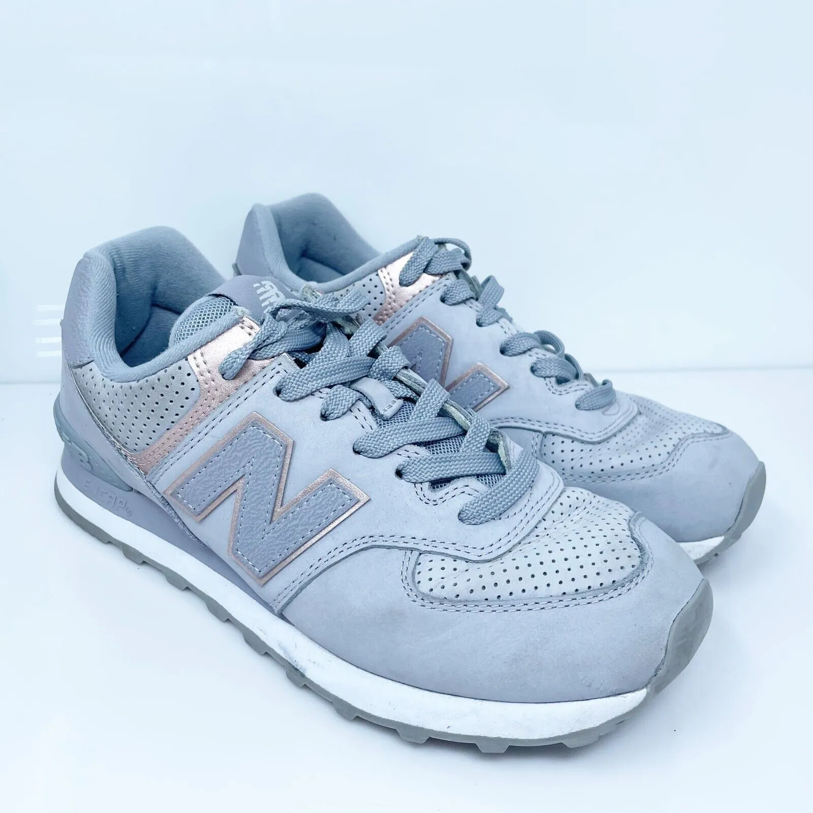 New Balance Womens 574 WL574NBN Gray Casual Shoes Sneakers Size 9 B