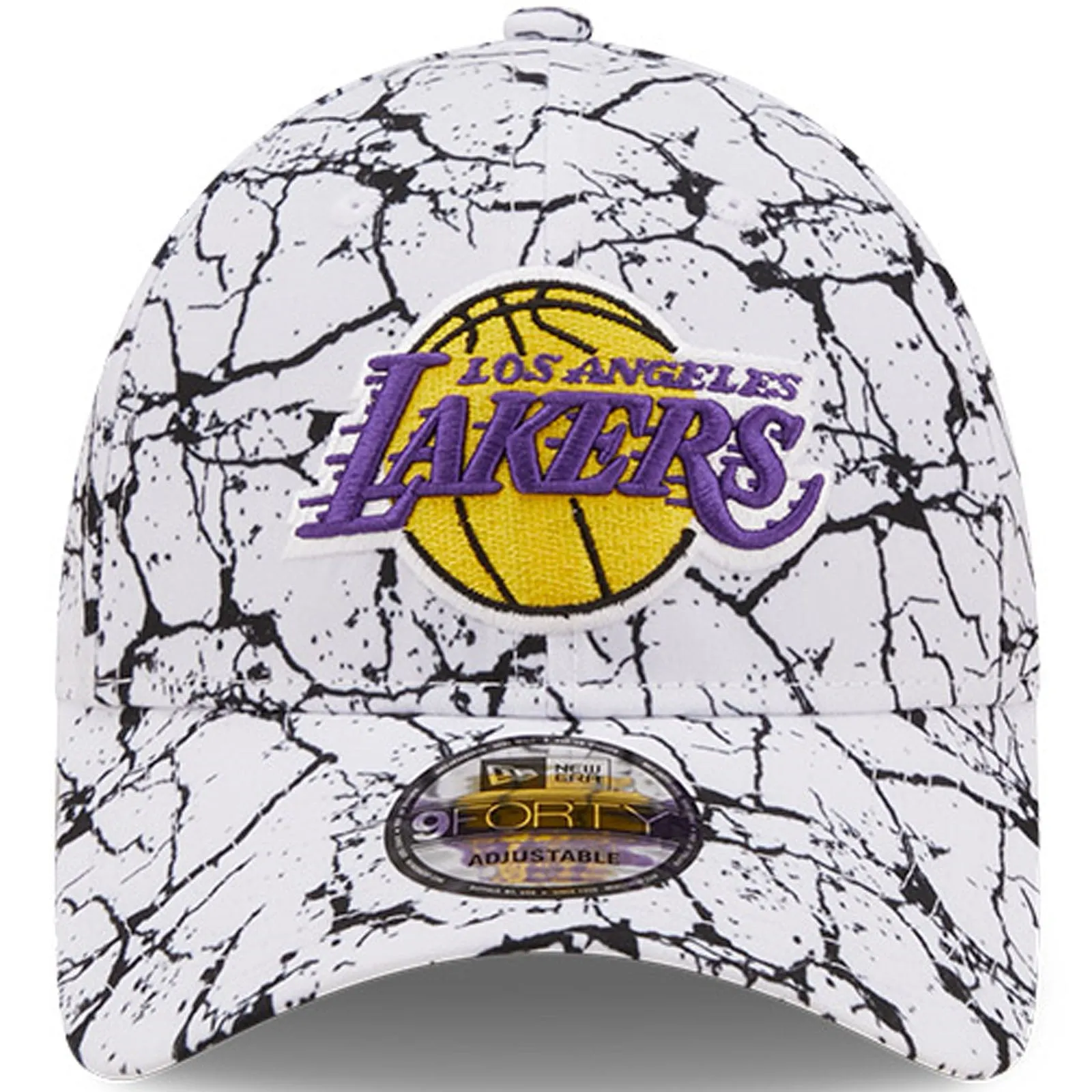 New Era Mens LA Lakers 9FORTY NBA Marble Baseball Cap - White