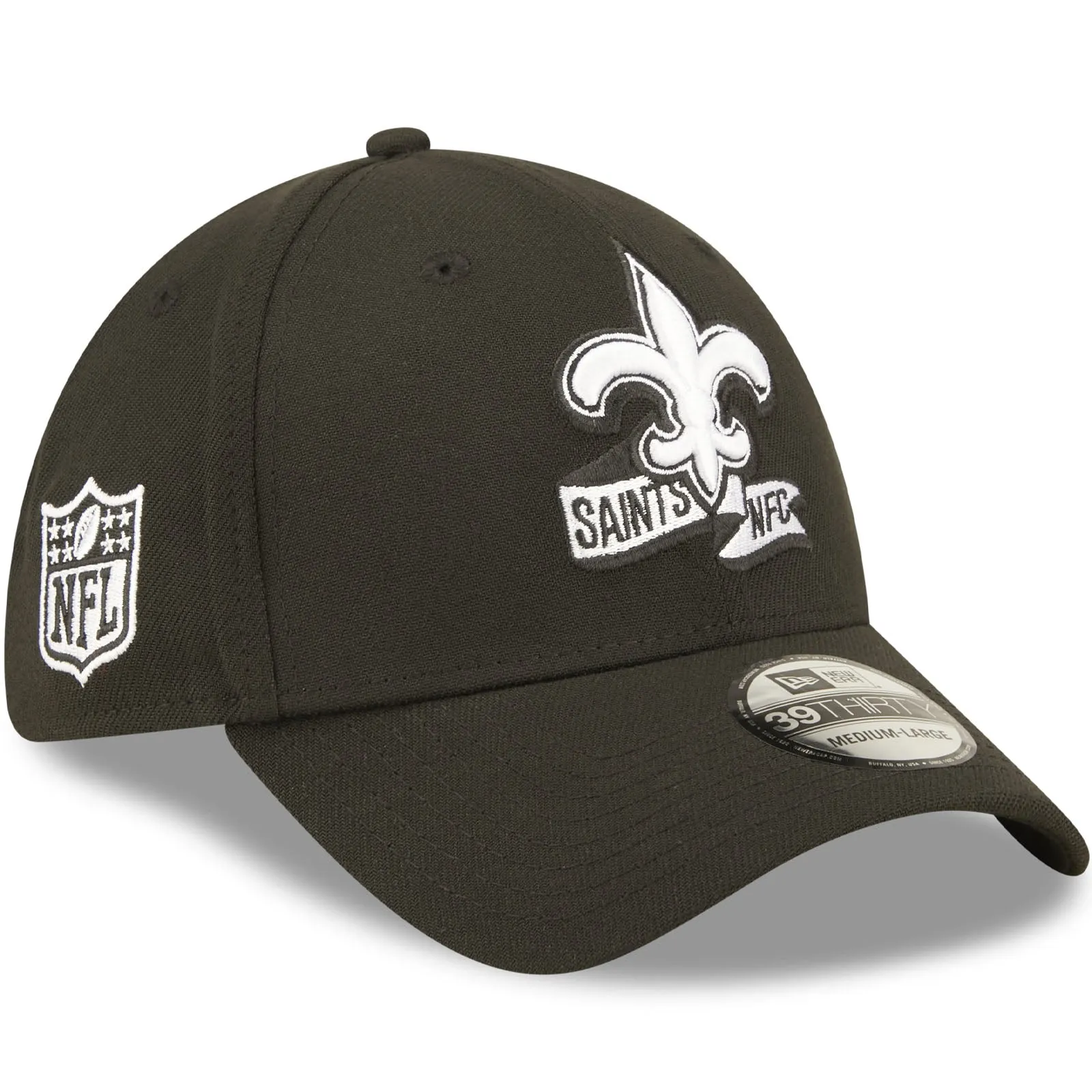 New Era New Orleans Saints NFL 2022 Sideline 39THIRTY Baseball Cap - Black