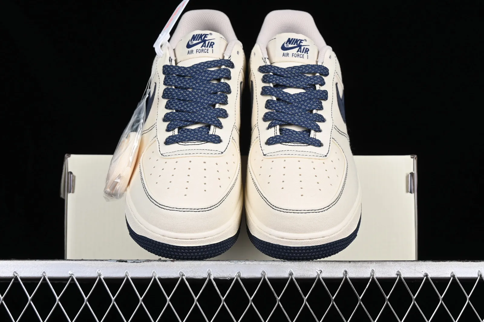 Nike Air Force 1 07 Low Sail Dark Blue Off White TQ1456-299