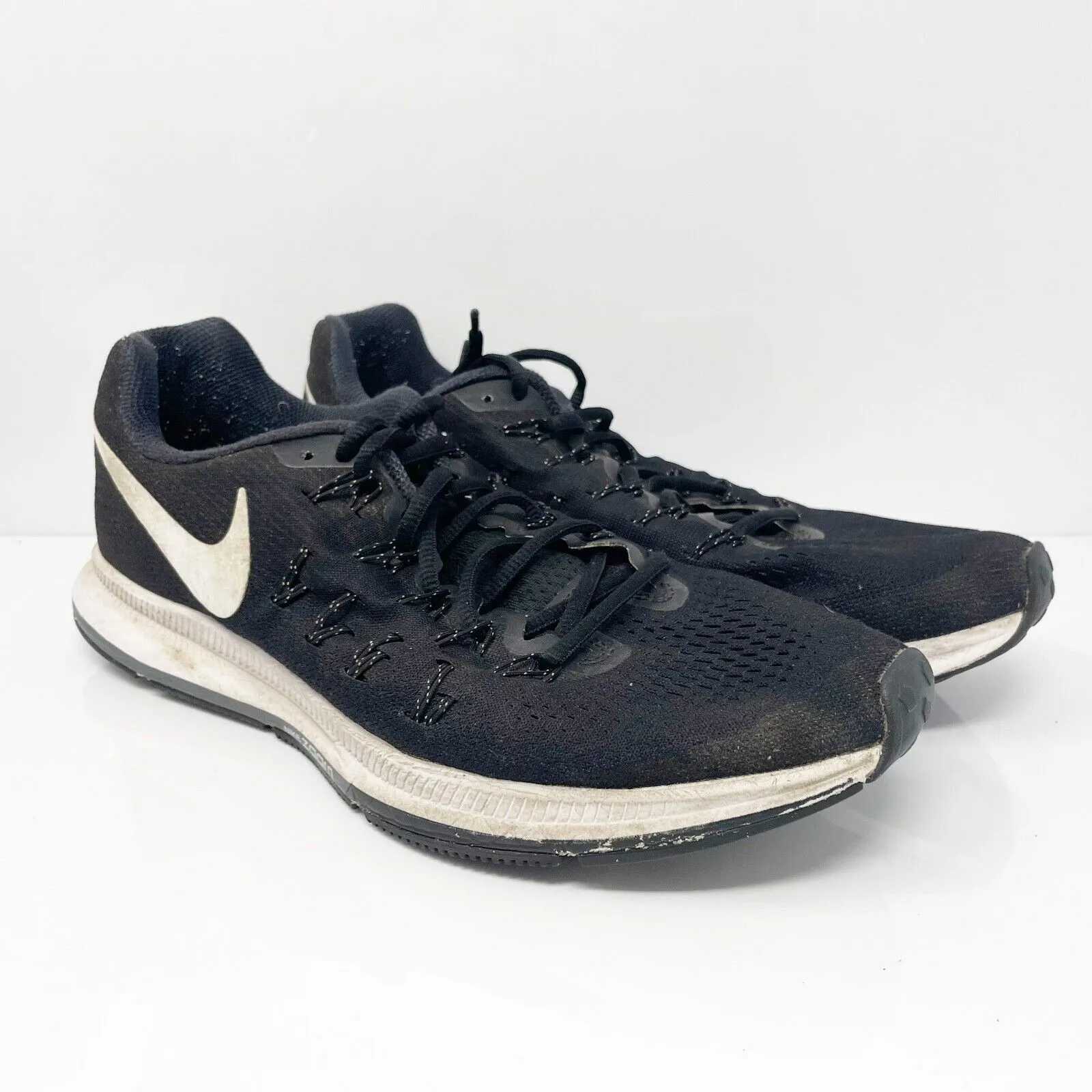 Nike Mens Air Zoom Pegasus 33 831352-001 Black Running Shoes Sneakers Size 10