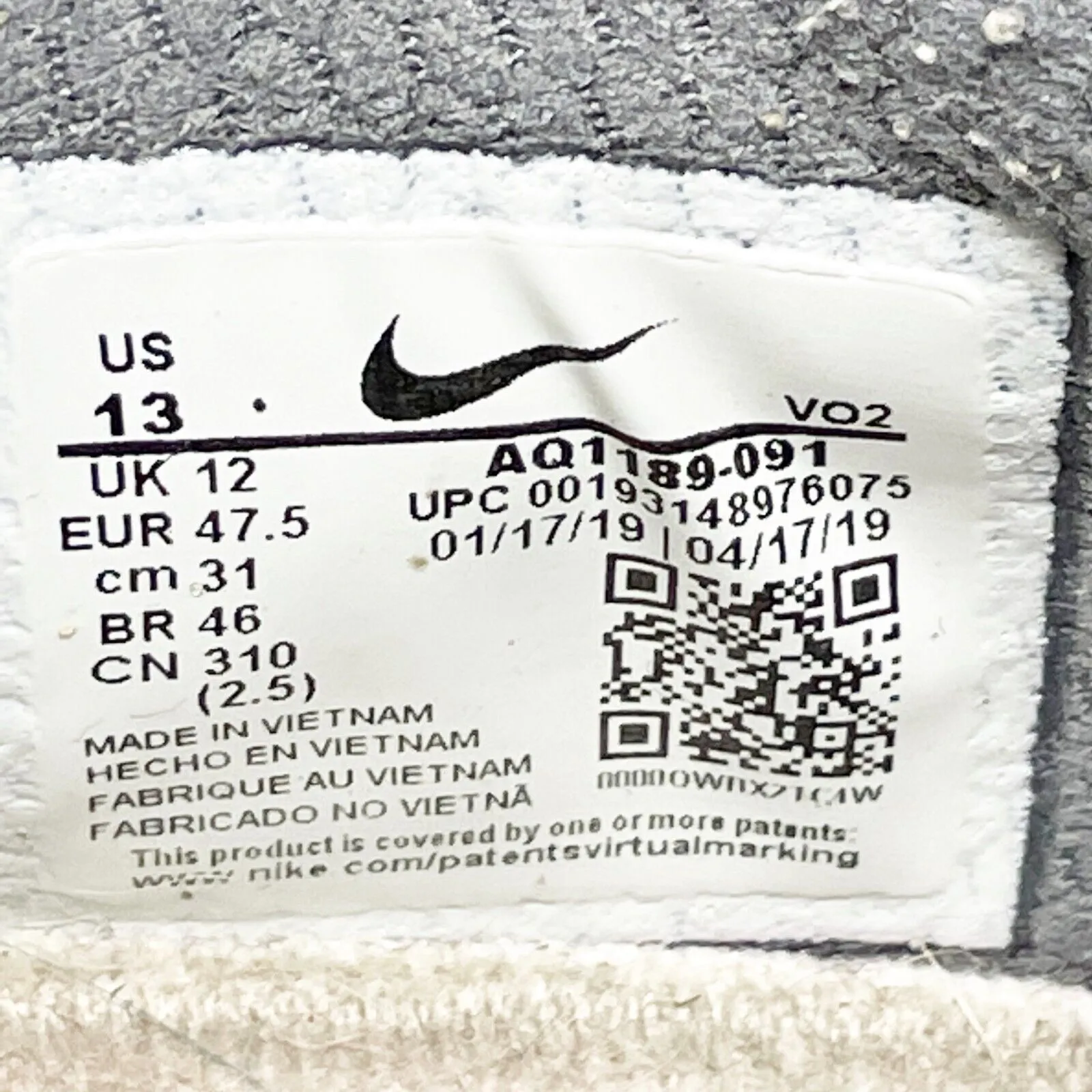 Nike Mens Metcon 5 AQ1189-091 Gray Running Shoes Sneakers Size 13