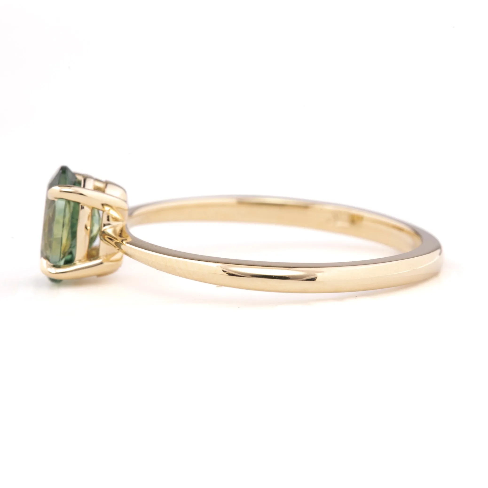 Nina Ring 1.01ct Green Montana Sapphire, 14k Yellow Gold (One of a kind)