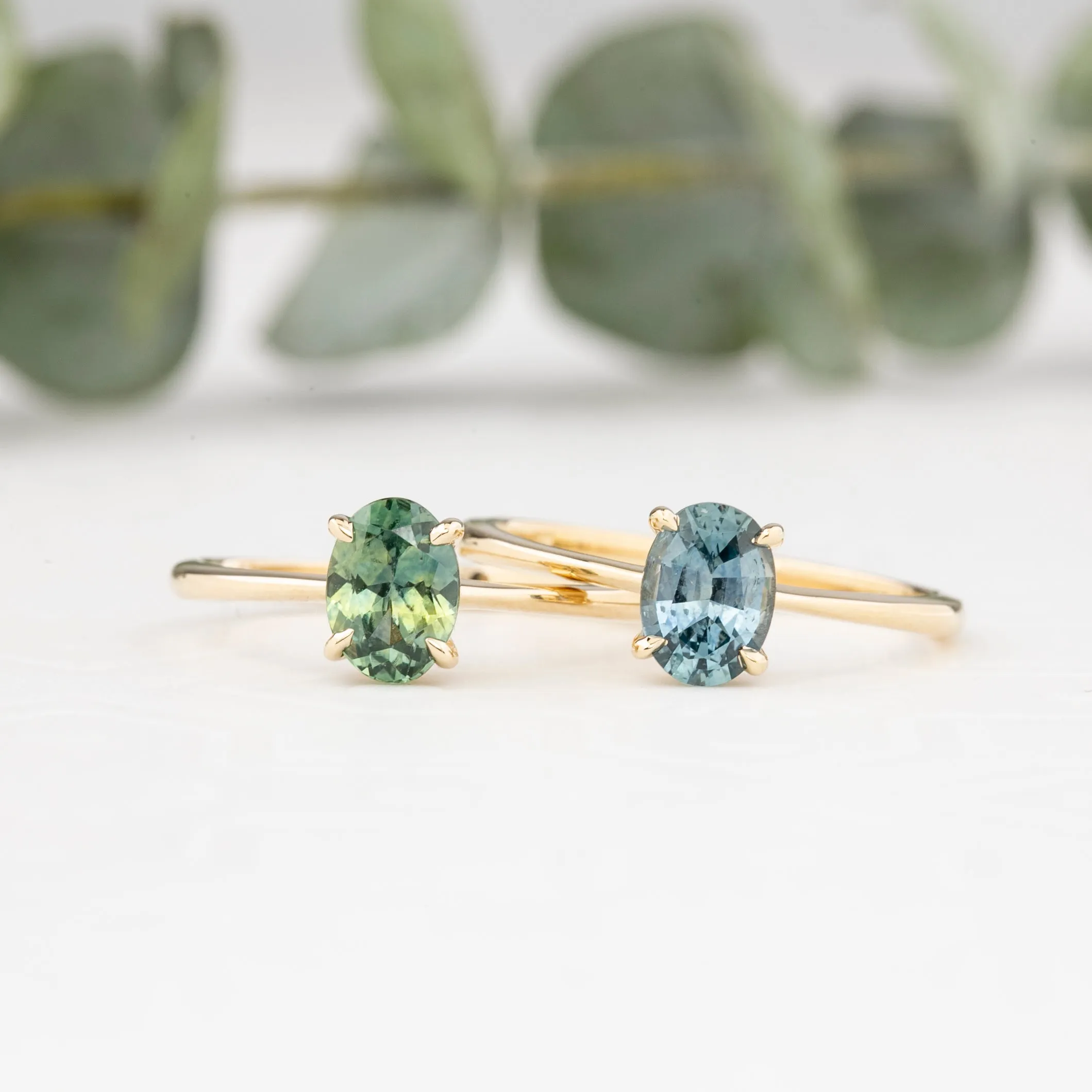 Nina Ring 1.01ct Green Montana Sapphire, 14k Yellow Gold (One of a kind)