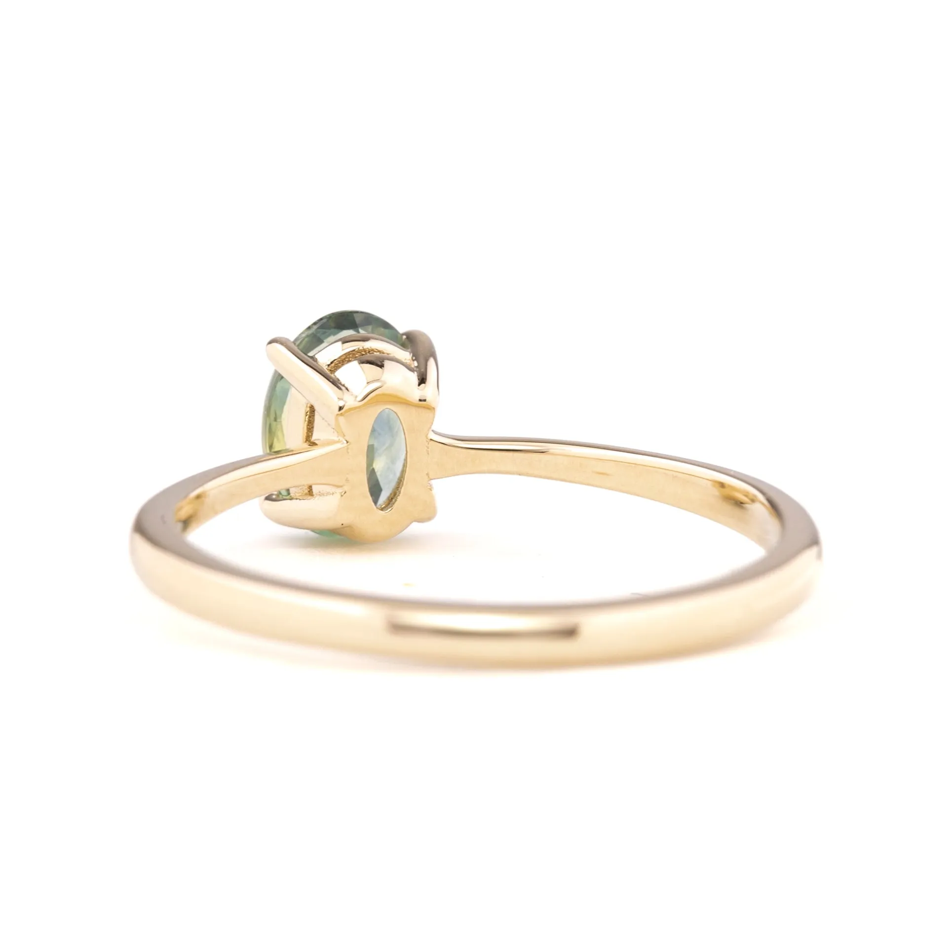 Nina Ring 1.01ct Green Montana Sapphire, 14k Yellow Gold (One of a kind)